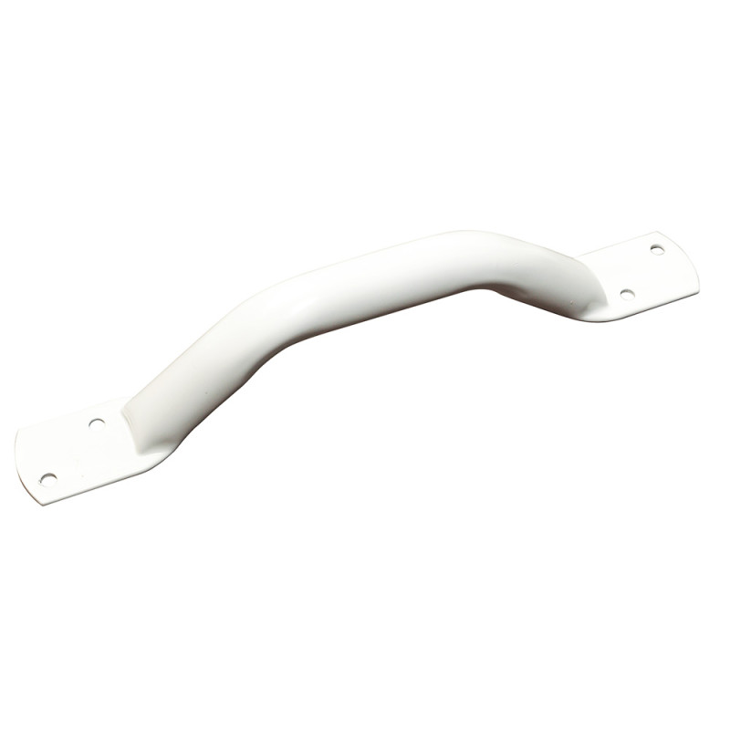 Barre d'appui en inox avec extrémités plates - Blanc - 150 kg