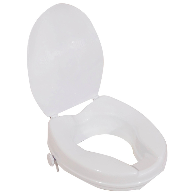 Rehausseur WC avec couvercle - Blanc - NA