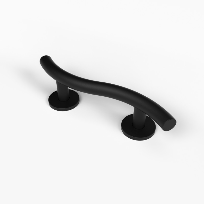 Barre d'appui courbée noire mat - Noir - 30,5 cm