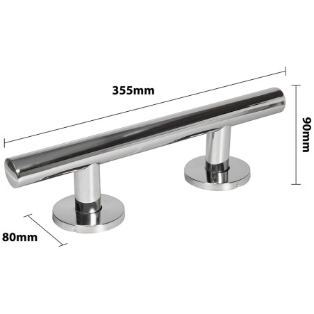 Barre d'appui droite acier poli