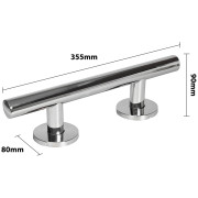 Barre d'appui droite acier poli