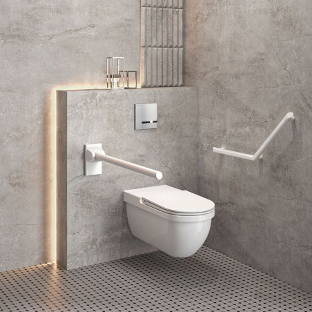 Barre d'appui rabattable poignée ergonomique Delabie