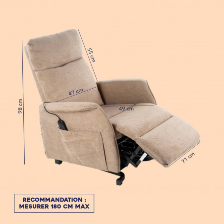 Fauteuil releveur électrique 1 moteur Dahlia - Reconditionné