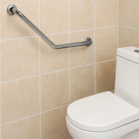 Barre d'appui coudée 135° inox 40 x 40 cm