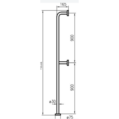 Barre d'appui verticale fixation sol mur