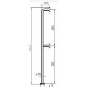 Barre d'appui verticale fixation sol mur