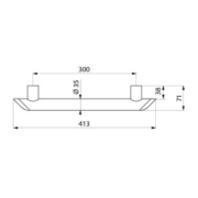 Barre d'appui droite poignée ergonomique Delabie