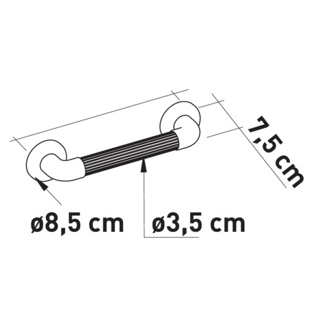 Barre d'appui baignoire - 30 cm