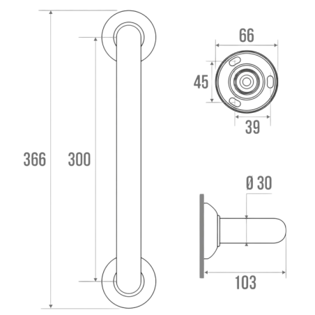 Barre d'appui droite touché Soft Pellet