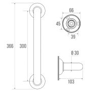 Barre d'appui droite touché Soft Pellet