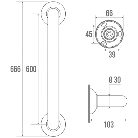 Barre d'appui droite touché Soft Pellet