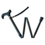 Canne de marche pliante en fibre de carbone avec pochette de rangement