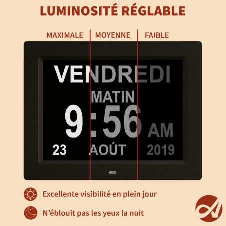 l'horloge calendrier numérique aplos
