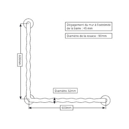 Barre d'appui Ergo 90°