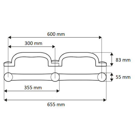 Barre d'appui coudée à coller Etac Flex