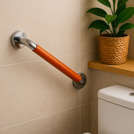 Barre d'appui 40 cm design en bois