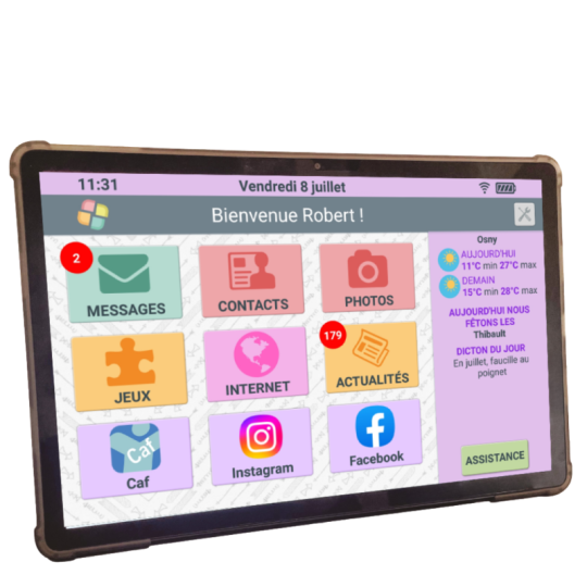 Tablette tactile senior Facilotab Nomad XXL