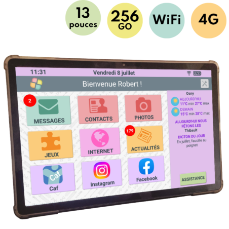Tablette tactile senior Facilotab Nomad XXL