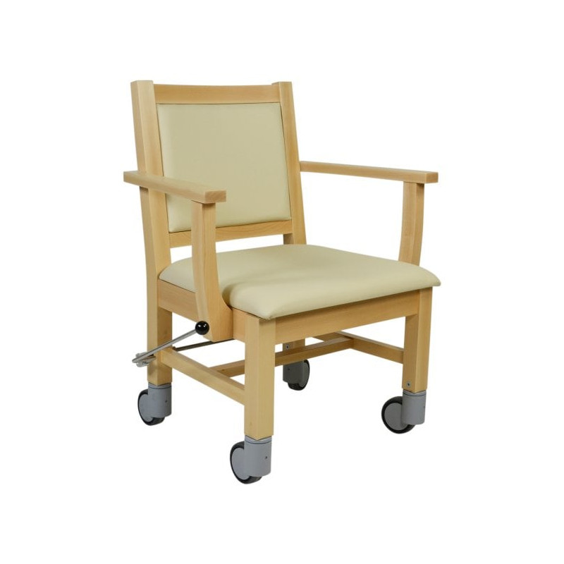 Chaise à roulettes ergonomique bariatrique avec frein centralisé Lubeck - Beige - 55 cm