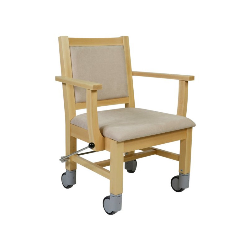 Chaise à roulettes ergonomique bariatrique avec frein centralisé Lubeck - Sable - 55 cm