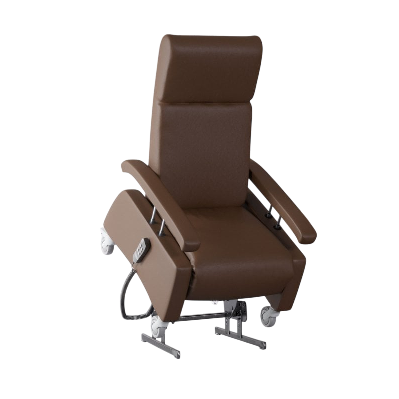 Fauteuil de repos mobile avec aide au lever Lutra - Marron - 80 cm