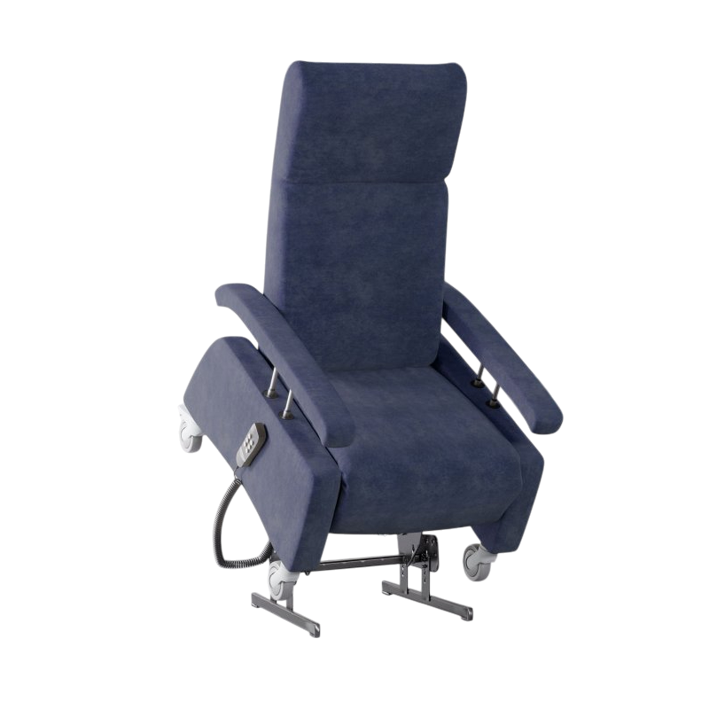 Fauteuil de repos mobile avec aide au lever Lutra - Bleu - 80 cm