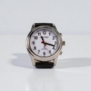Montre parlante radio-pilotée classique Femme bracelet cuir noir