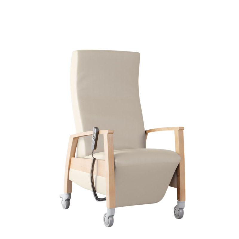 FAUTEUIL DE REPOS SUR ROULETTE GANDA - Beige - 82 cm