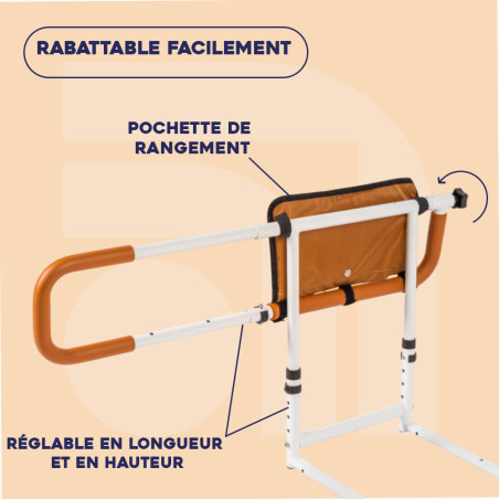 Barrière de lit rabattable