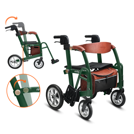 Déambulateur fauteuil de transfert 2 en 1 Glide