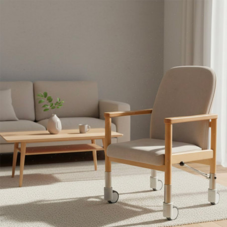 Chaise à roulettes ergonomique d'intérieur avec frein centralisé Lubeck