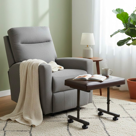 Tabouret repose jambes à roulettes