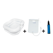 Bac à shampoing gonflable avec douchette et pompe