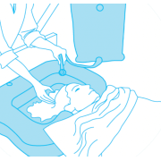 Bac à shampoing gonflable avec douchette et pompe