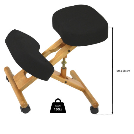 Siège Assis Genoux ergonomique à roulettes en mousse