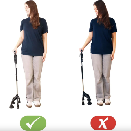 Canne quadripode avec poignée ergonomique