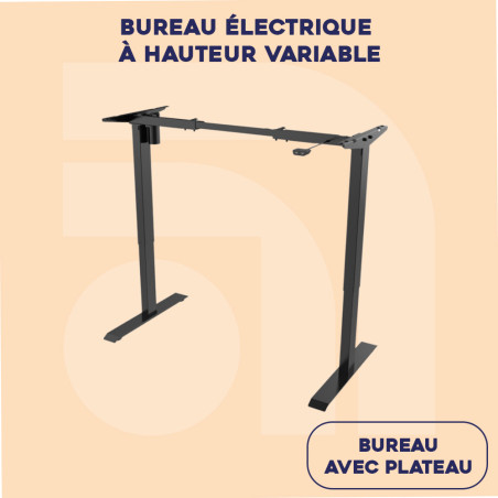 Bureau électrique à hauteur variable avec ou sans plateau