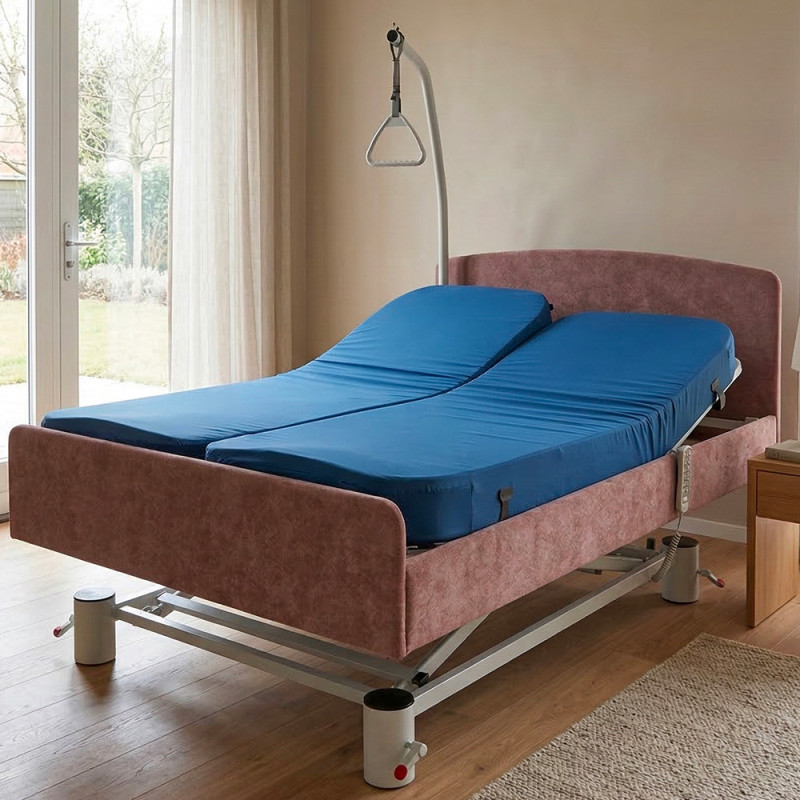 Le lit médicalisé design double APLOS - Rose poudré - 270 kg