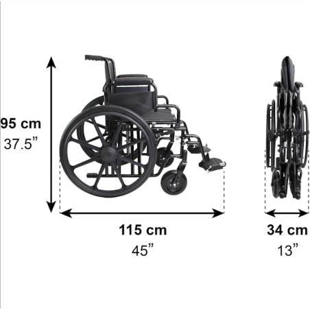 Fauteuil roulant bariatrique manuel XL