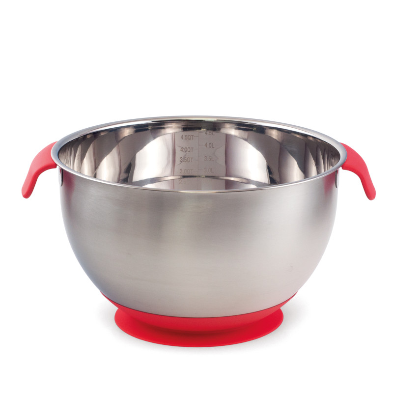 Saladier inox à ventouses et poignées - 13,2 cm