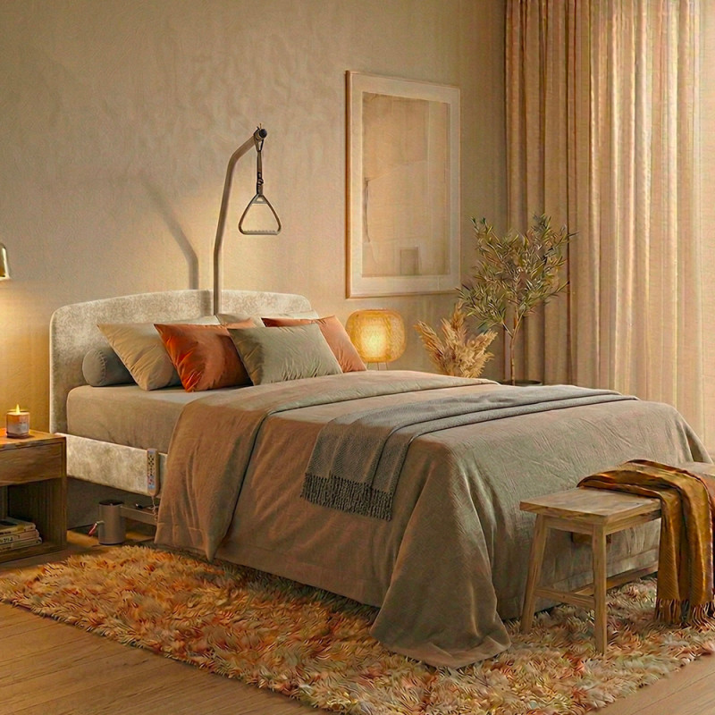 Le lit médicalisé design double APLOS - Sable - 270 kg