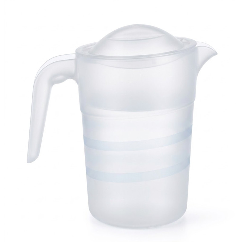 Pichet empilable avec couvercle - Transparent - 21 cm
