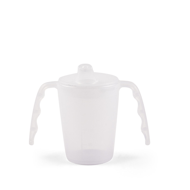 Gobelet 2 anses empilable avec couvercle 22cl - Transparent
