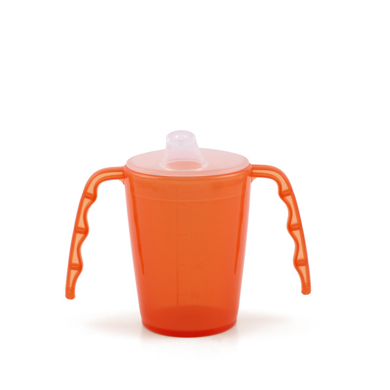 Gobelet 2 anses empilable avec couvercle 22cl - Orange