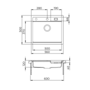 Évier PMR 1 en granit ESG-500B
