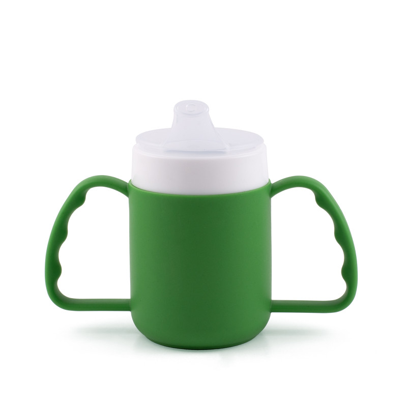 Tasse isotherme 2 anses avec couvercle - Vert - 8 cm
