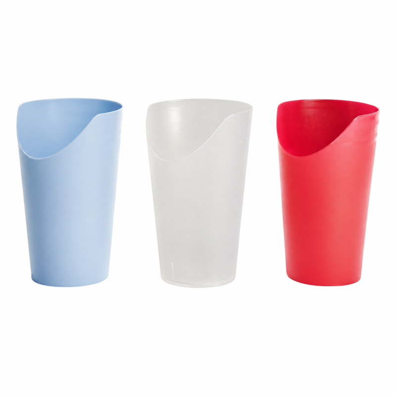 Verre avec découpe nasale - Bleu - 8 cm