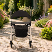 TOUS ERGO - Liteo Carbon - Déambulateur Rollator Fibre de Carbone Ultra Léger 5,5 kg - Pliable avec Siège, Panier et Dossier