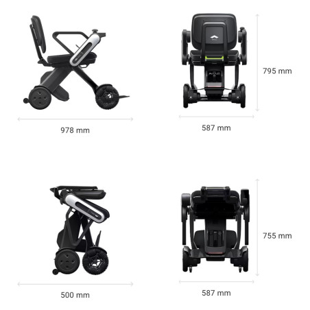 Fauteuil roulant électrique pliant en carbone Whill modèle C Lite