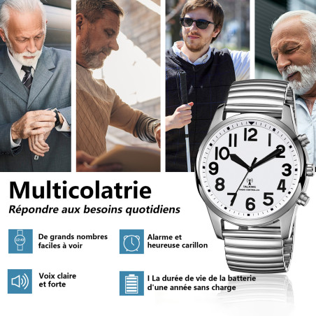 Montre parlante mixte pour malvoyant radio pilotée
